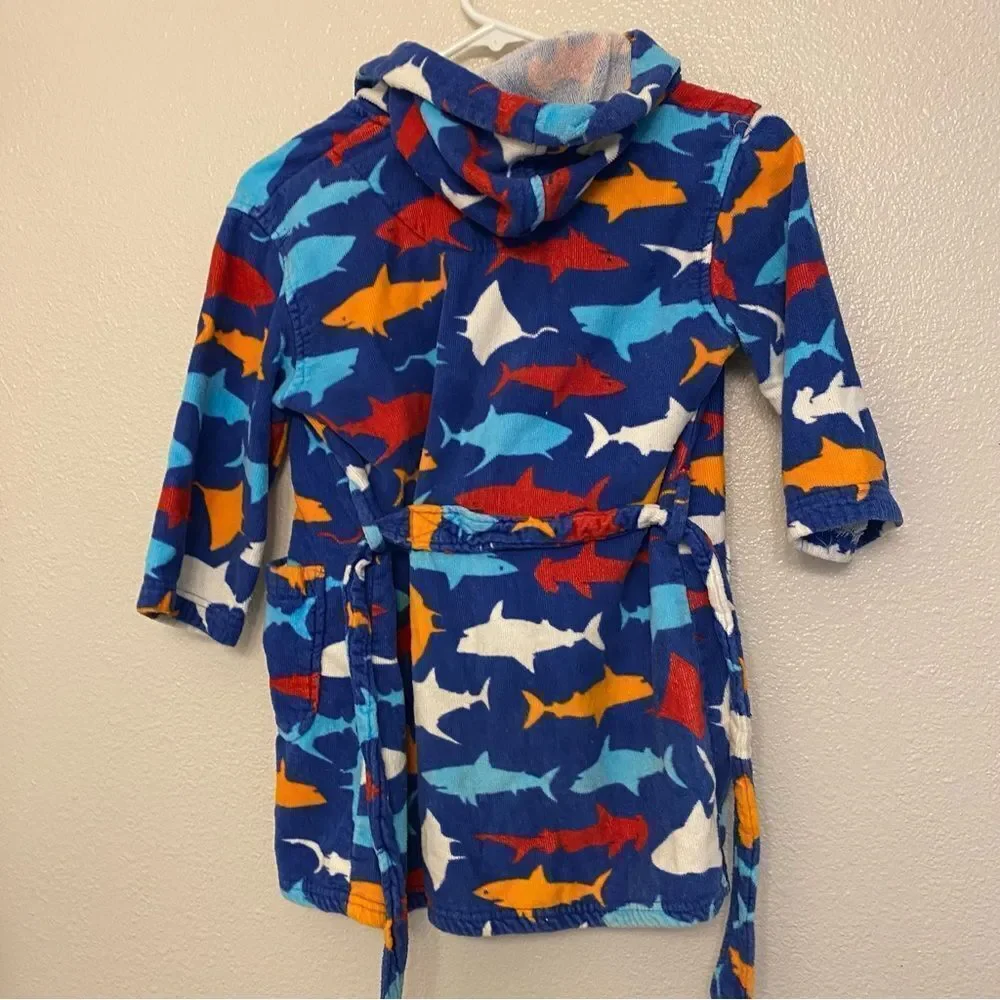 St Eve Swim Bath Pool robe 100% cotton hooded Kids Shark Ocean Terry Cover 5-6